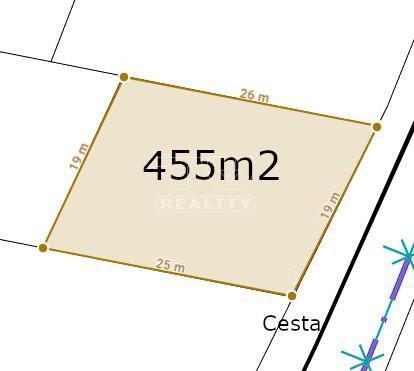 Predaj pozemku vhodného na výstavbu RD, Nižná Kamenica, 455m2.