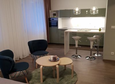 Ponúkame na prenájom 1 izbový apartmán 50m2 + garážove státie v Novostavbe STEIN.