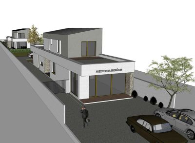 Ponúkame na preda veľký 3 izbový rodinný dom vo Veľkom Bieli pri jazere s obchodným priestorom, NOVOSTAVBA