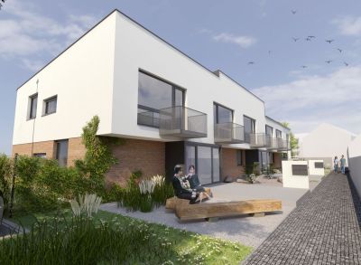 Areté real, Predaj novostavby 2-izbového tehlového bytu vo výbornej lokalite v centre obce Chorvátsky Grob - F