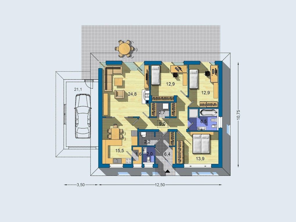 REZERVOVANÉ DELTA  Moderný 4 izbový rodinný dom bungalov, Miloslavov, časť Alžbetin Dvor Pľúca III.