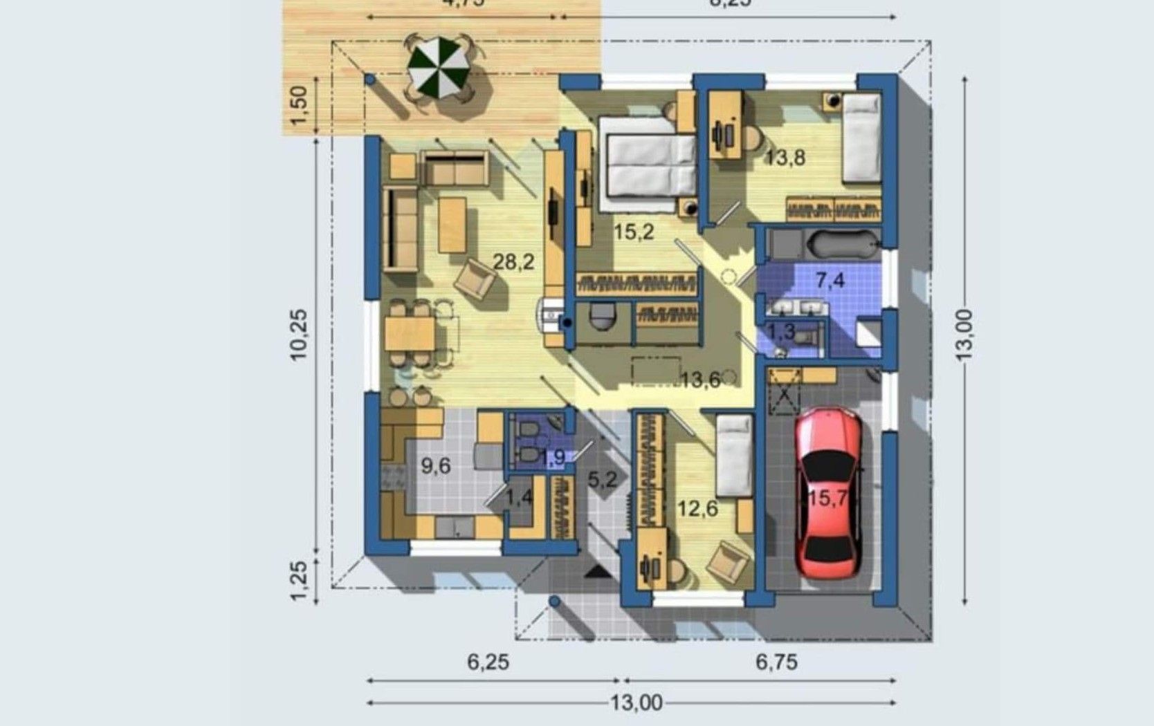 REZERVOVANÉ  DELTA  Moderný rodinný dom s garážou so zastavanou plochou 163 m2 v novej lokalite Alžbetin Dvor, Pľúca III.