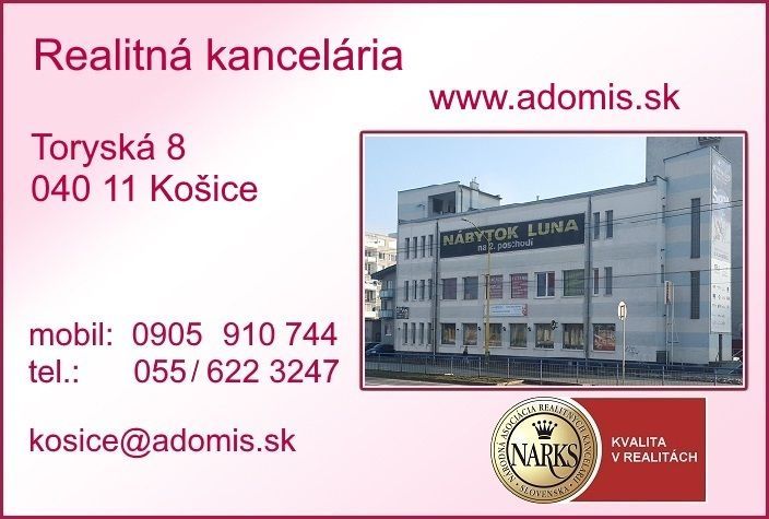 ADOMIS - prenájom FOR RENT 2-izbový zariadený byt, ulica  Strážovská, Košice - Nová terasa II.