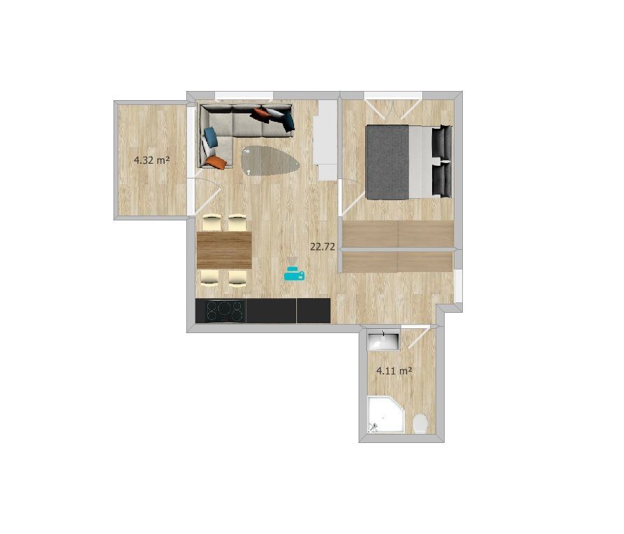 AMEXA REAL » SKOLAUDOVANÝ 2 izbový byt v novostavbe DÚBRAVY - blok H