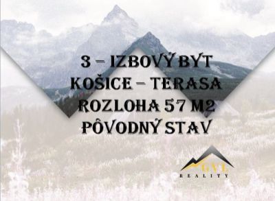 PREDANÉ!! 3-izbový byt v pôvodnom stave, Košice - Terasa, 57 m2.