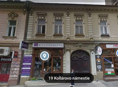 Historická budova prístupná z dvoch ulíc Kollárovo námestie a Vysoká BA I. Výborný investičný zámer. UP- 1252 m2 , 2000€/m2