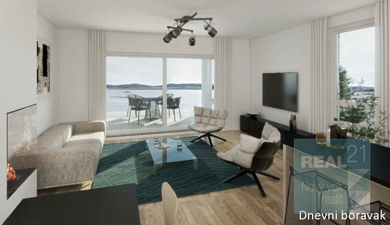 Ponúkame na predaj byty v novej výstavbe, prvý rad od  mora na pláži, v meste Turanj.