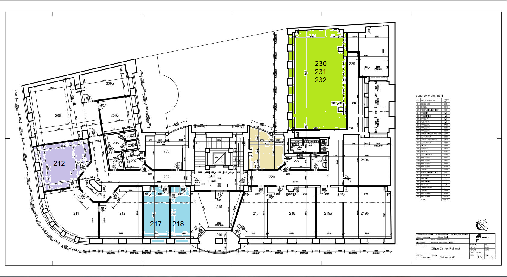 Prenájom kancelárií v centre Bratislavy - Poštová ul. od 18 m2