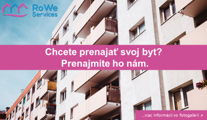 Chcete prenajať svoj byt čo najvýhodnejšie? Prenajmite ho nám.