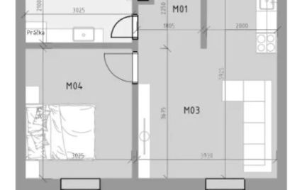 Novostavba - Dvojizbový  byt,  47 m2 s balkonom, v obci, 4 km od mesta Banská Bystrica – cena 149 000€