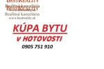 Hľadáme na Kúpu 3 izbový  byt v Petržalke Pre KONKRÉTNEHO Klienta HOTOVOSŤ www.bestreality.sk