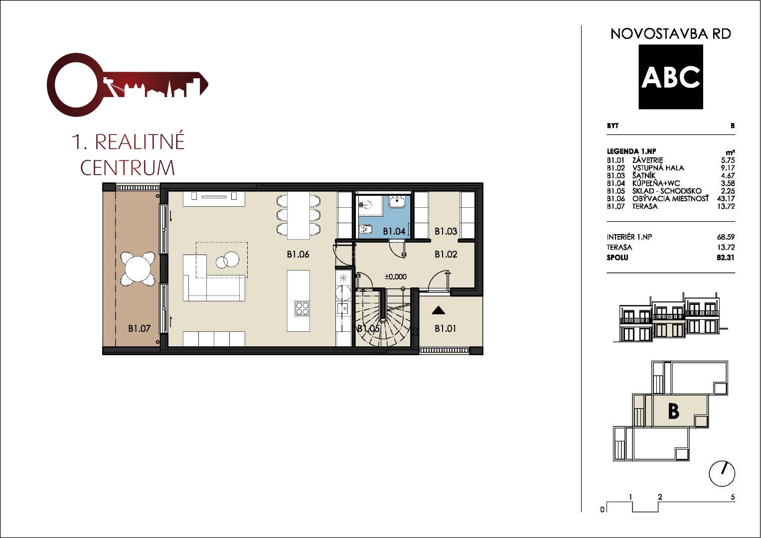 3D OBHLIADKA: DOM C, SKOLAUDOVANÁ MODERNÁ NOVOSTAVBA, 150m2, V CENTRE OBCI