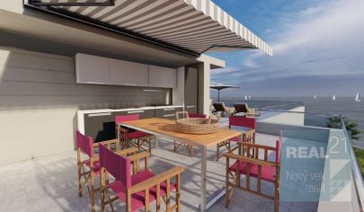 Luxusné apartmány na predaj s otvoreným výhľadom na more, 1. rad od mora, Vinjerac-Zadar,