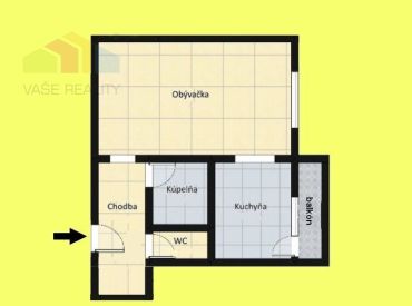 Veľkometrážny 1-izbový byt s balkónom 41 m², Piešťany