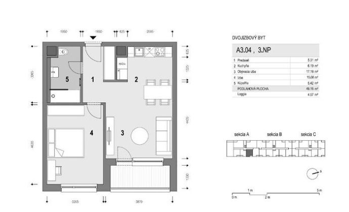 PREDAJ: 2-izbový byt v projekte Bazová