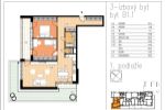 Novostavba 3 izbový byt Beluša, 104,57 m2, terasa,  predzáhradka 33,18m2.