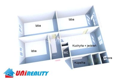 BÁNOVCE NAD BEBRAVOU - 3 izbový byt / DUBNIČKA / 74 m2 / komplet rekonštrukcia