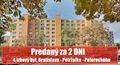 Chcete predať svoj 4 izbový byt v Bratislave - Petržalke RÝCHLO a BEZ STAROSTÍ?