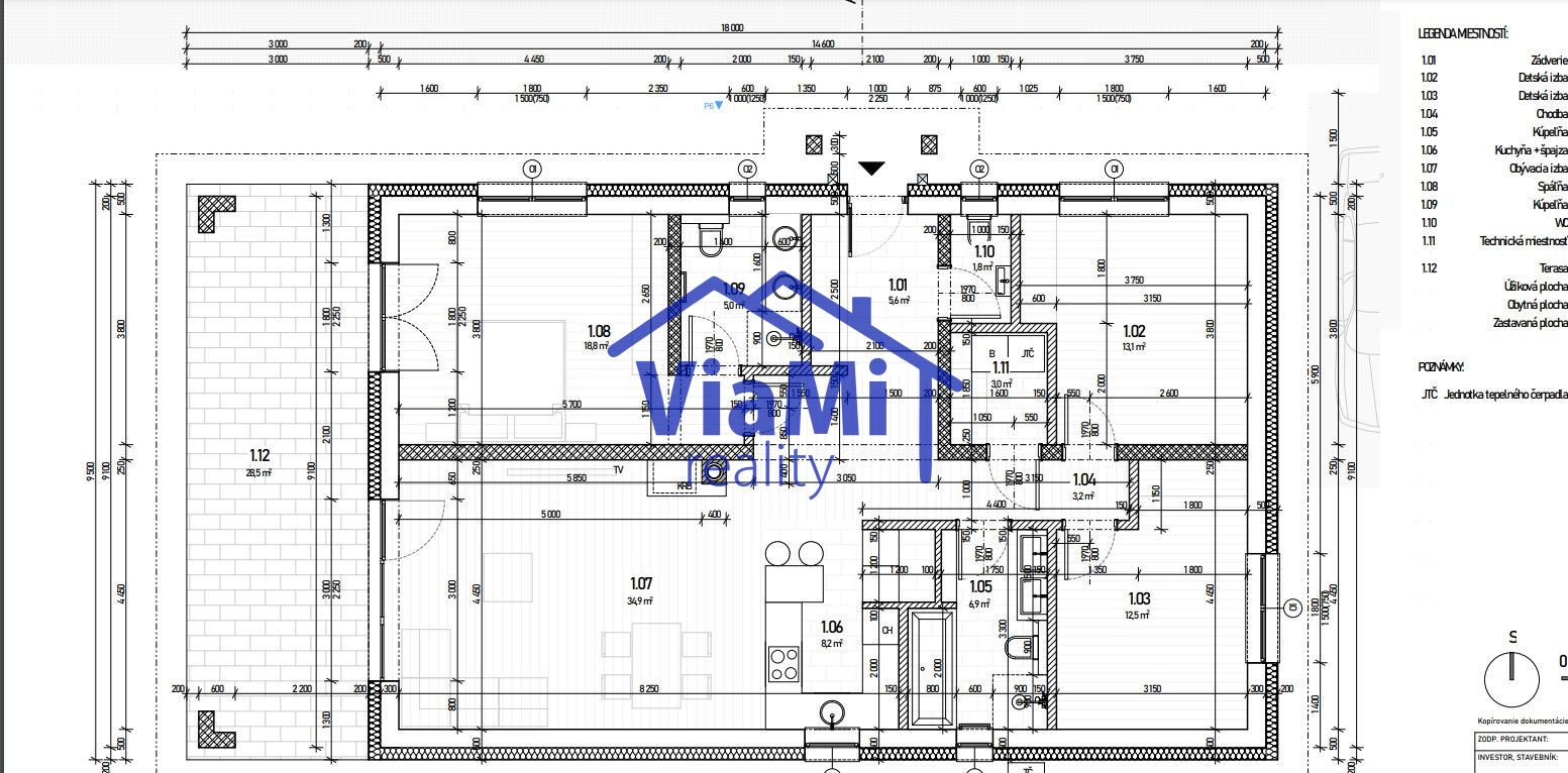 AI -1D - 018 Exkluzívne na predaj 4 izbový rodinný dom typu bungalov -  HOLODOM s garážovým státím, obec Oponice.