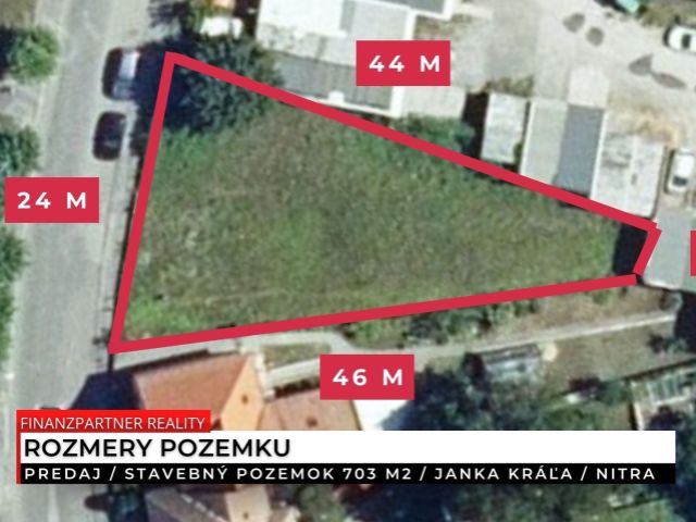 Stavebný pozemok 703 m2, Staré Mesto, Nitra
