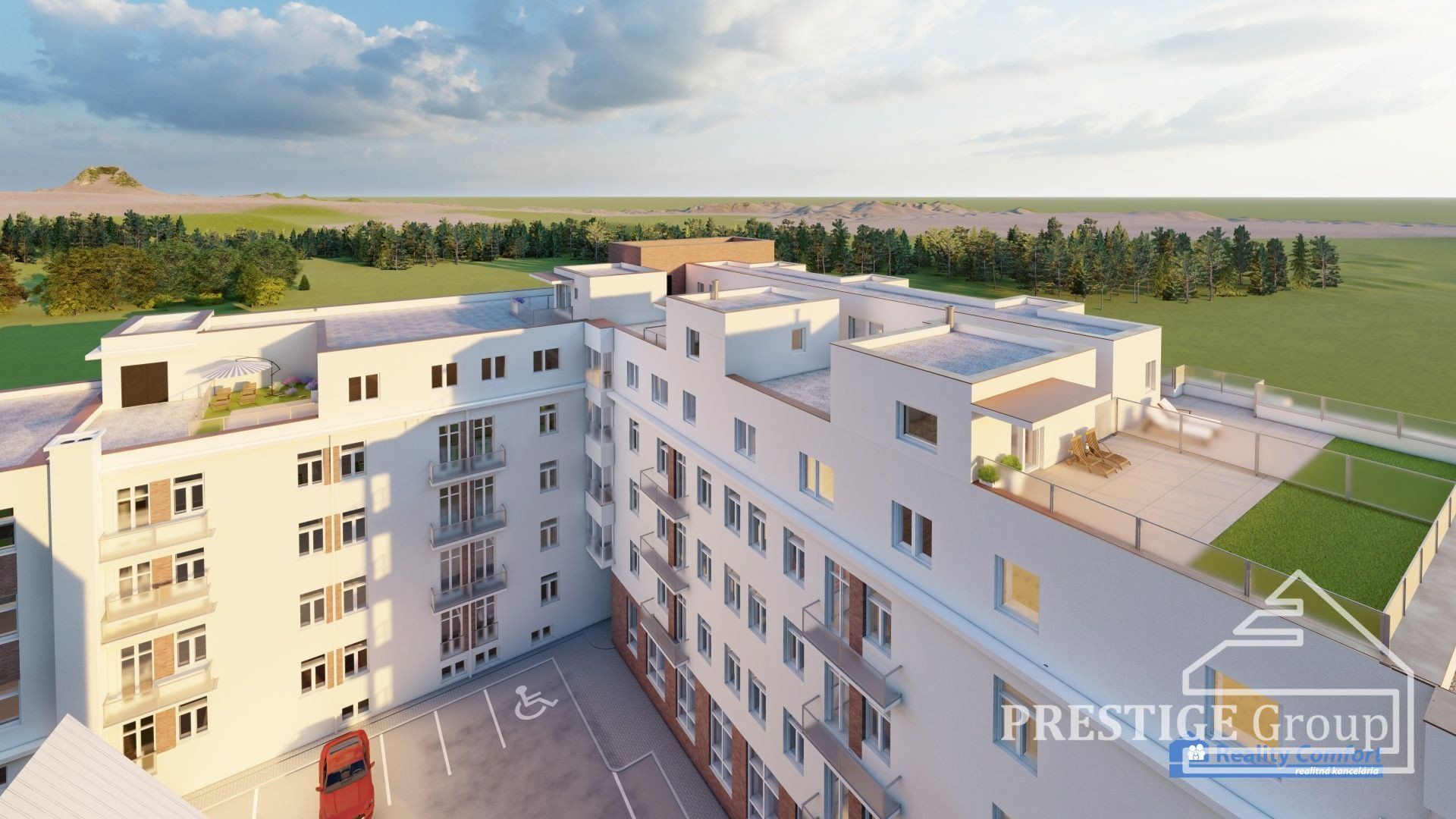 Rezidencia THERMAE, Byt 06 - 1 izbový, terasa (predzáhradka 32,95m2)