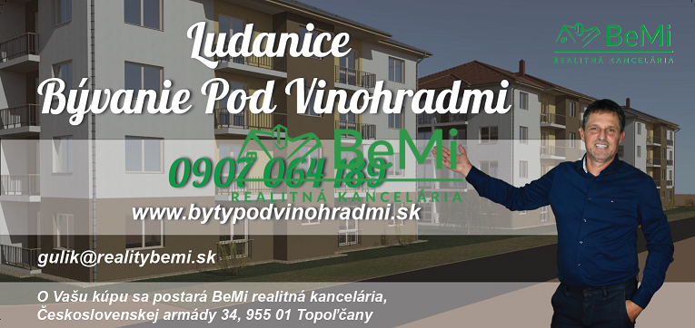 Predaj  - 2 izbový byt v novostavbe v obci Ludanice