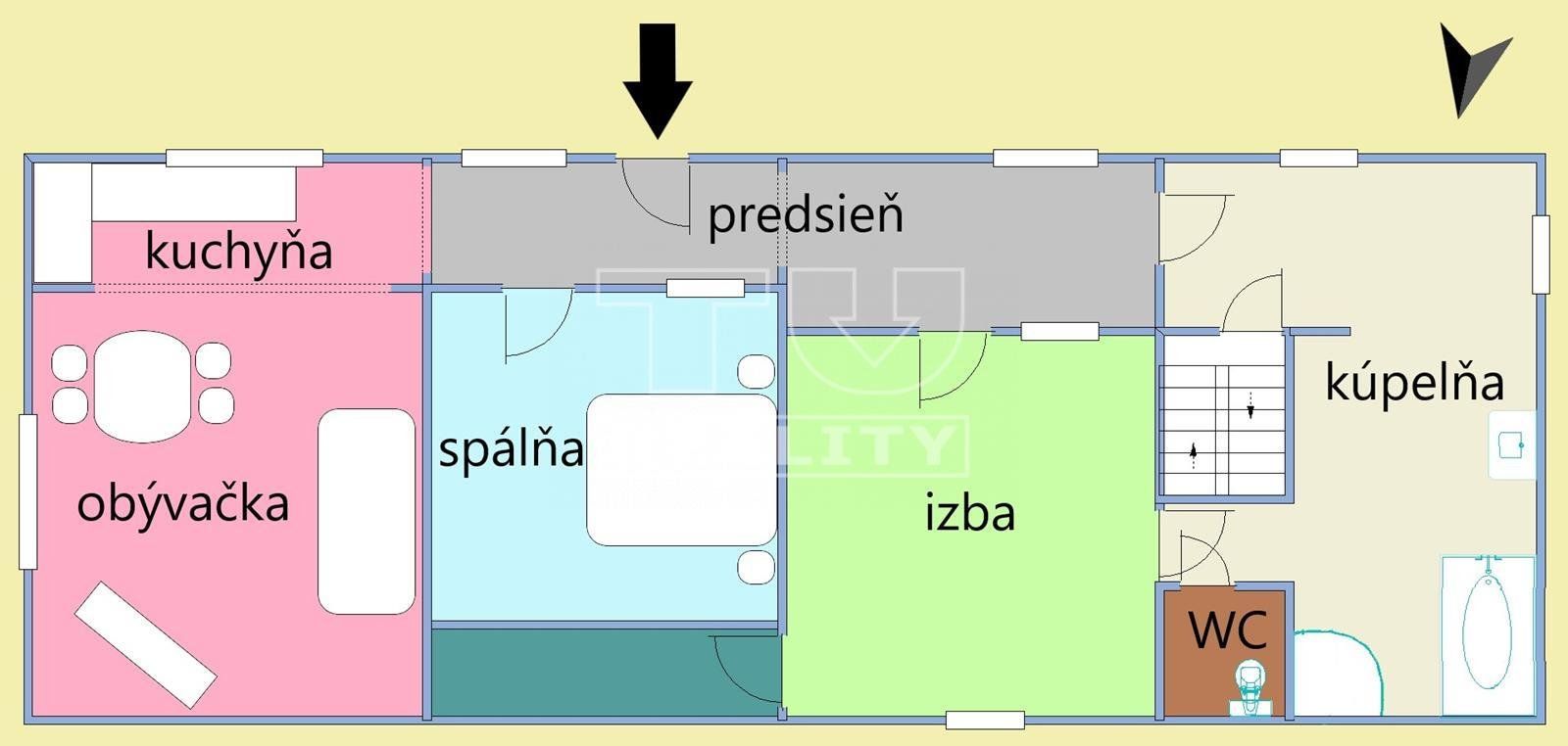 PREDAJ -> praktický, čiastočne podpivničený 3-izbový rodinný DOM, Veľký Biel, 750 m2