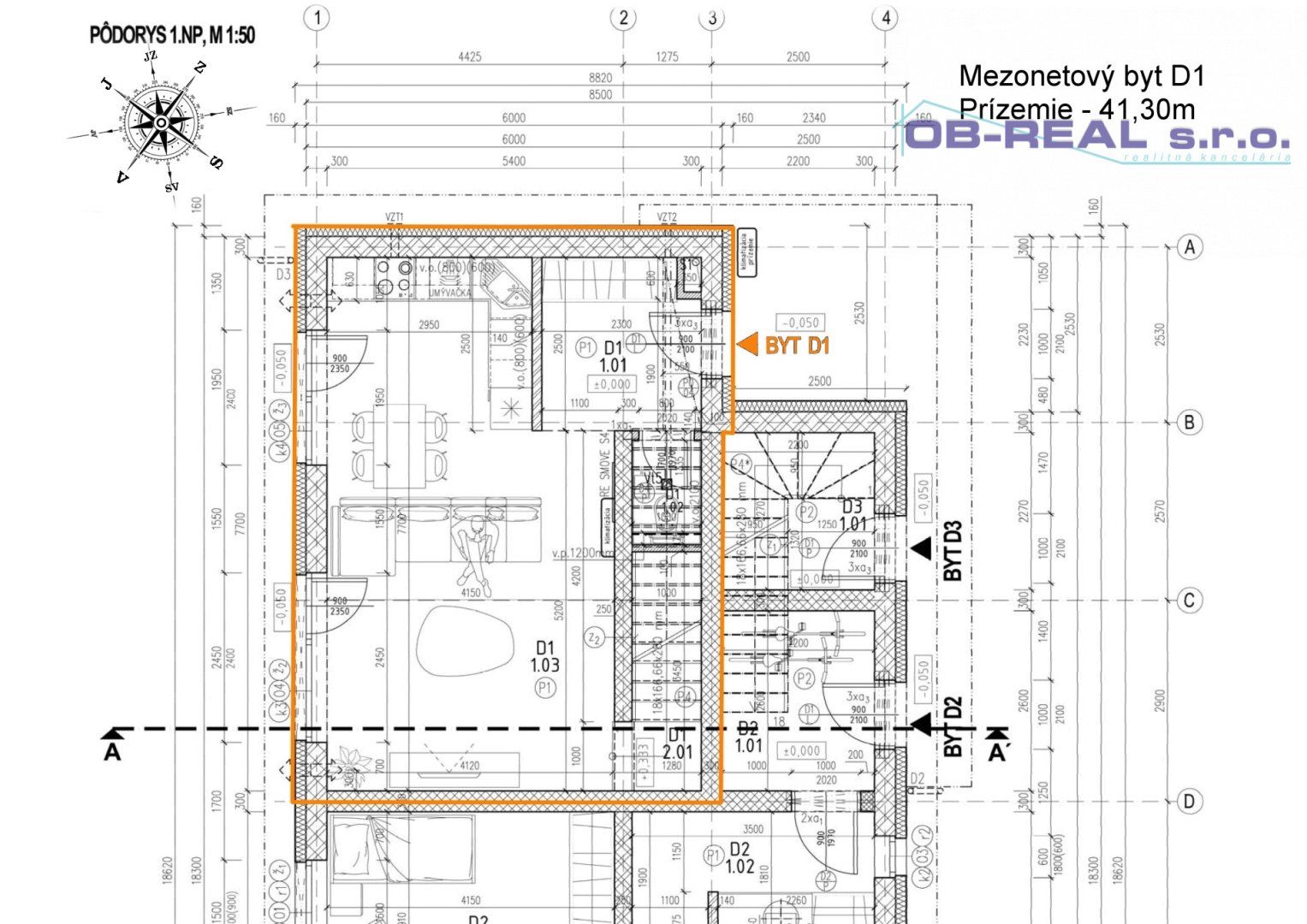 D1_Predaj 3izb holobytu 80m2 MEZONET (1NP+2NP)_1xP_Pozemok