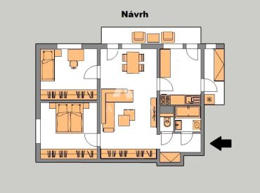 REZERVOVANÉ - Na predaj 3 Izbový byt (66 m2 + loggia 6 m2) s výbornou dispozíciou pri Karloveskej
