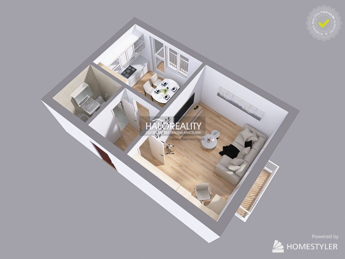 HALO reality - REZERVOVANÉ - Predaj, jednoizbový byt Nové Mesto nad Váhom, dva balkóny - ZNÍŽENÁ CENA - EXKLUZÍVNE HALO REALITY
