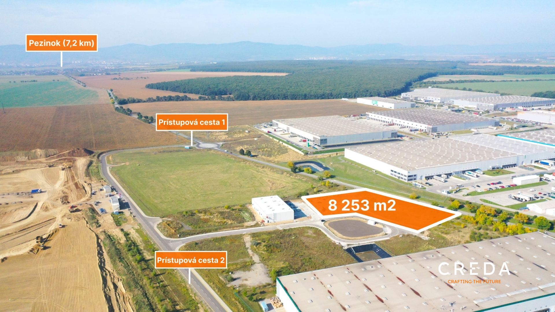 CREDA | predaj komerčný pozemok so stavebným povolením, Senec - priemyselný park