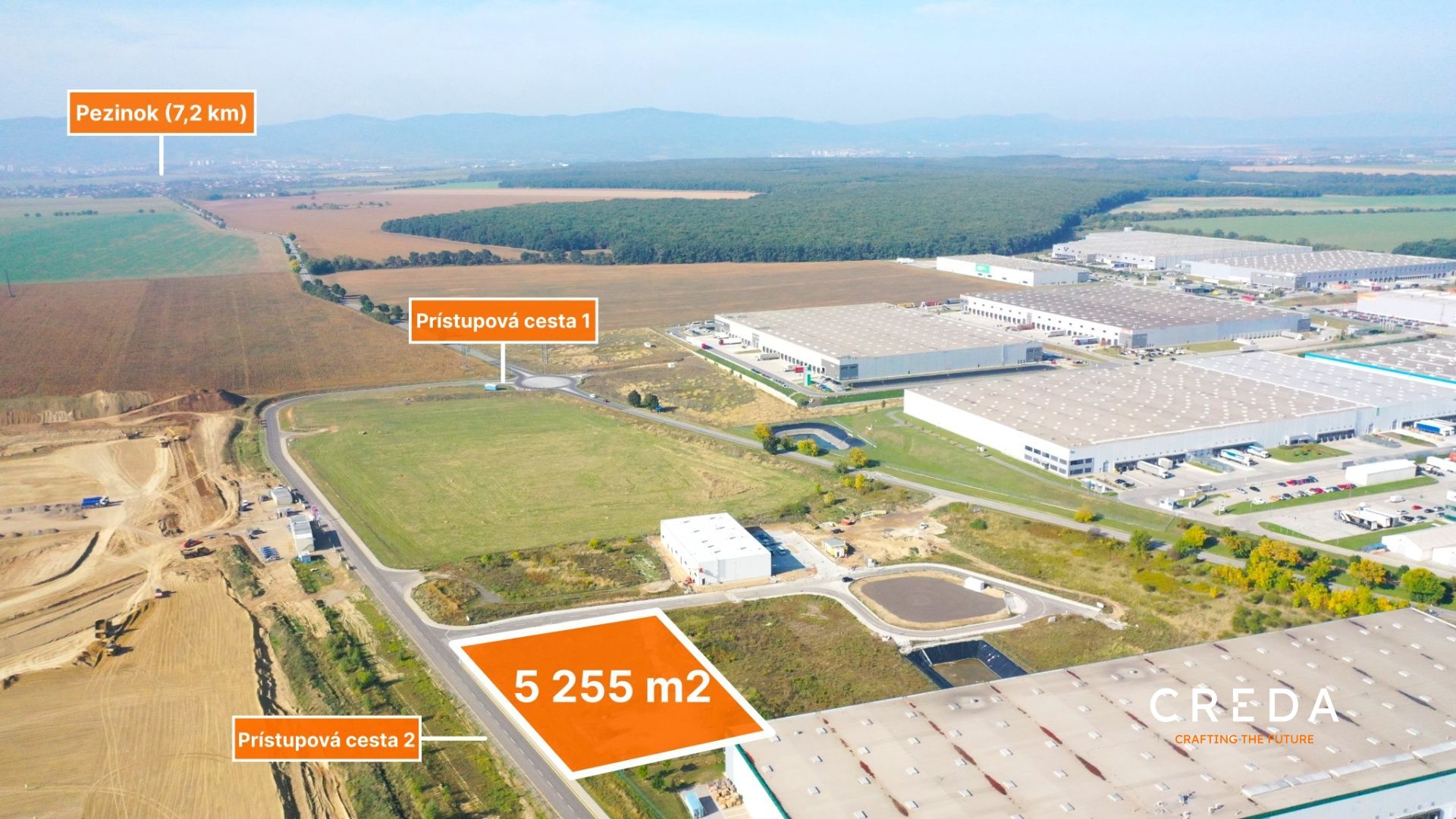 CREDA | predaj priemyselný pozemok s napojením na D1, Senec - priemyselný park