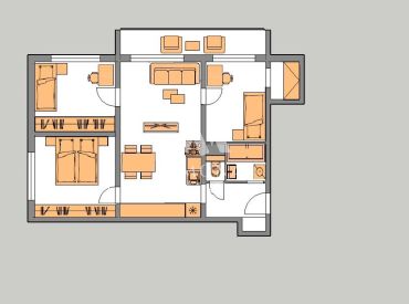 3 izbový s možnosťou prerobenia na malometrážny 4 izbový byt - pôvodný stav