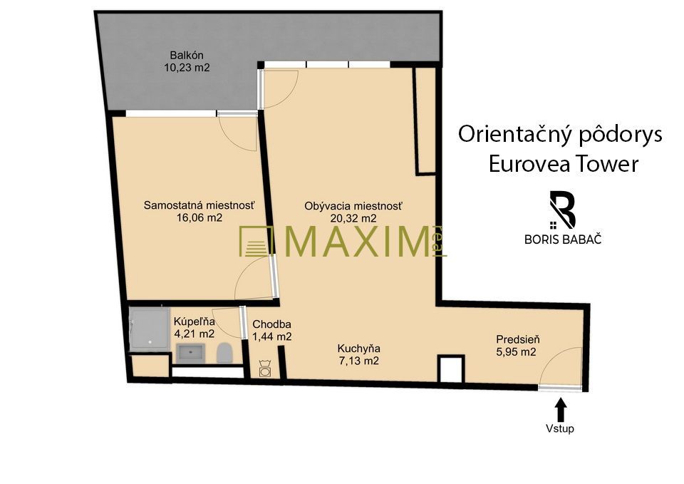 REZERVOVANÉ!!! 2 - izbový apartmán v projekte EUROVEA TOWER s parkovaním v cene