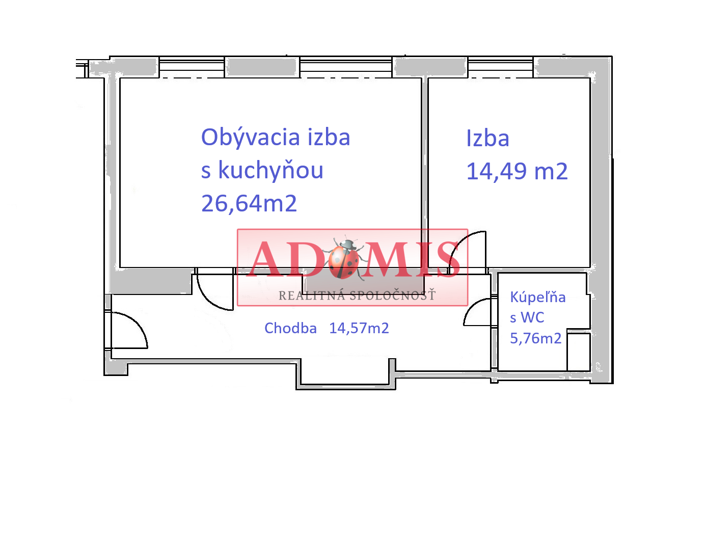 2-izb. tehlový byt, 66m2, TOP lokalita, Pasteurovo nám Košice