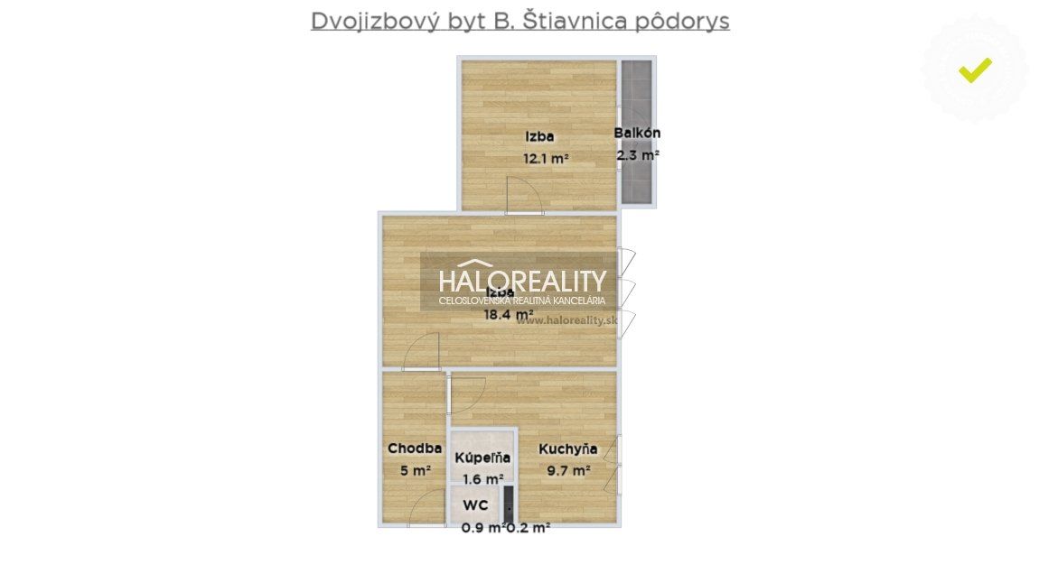 HALO reality - Predaj, dvojizbový byt Banská Štiavnica, BEZBARIÉROVÝ - EXKLUZÍVNE HALO REALITY
