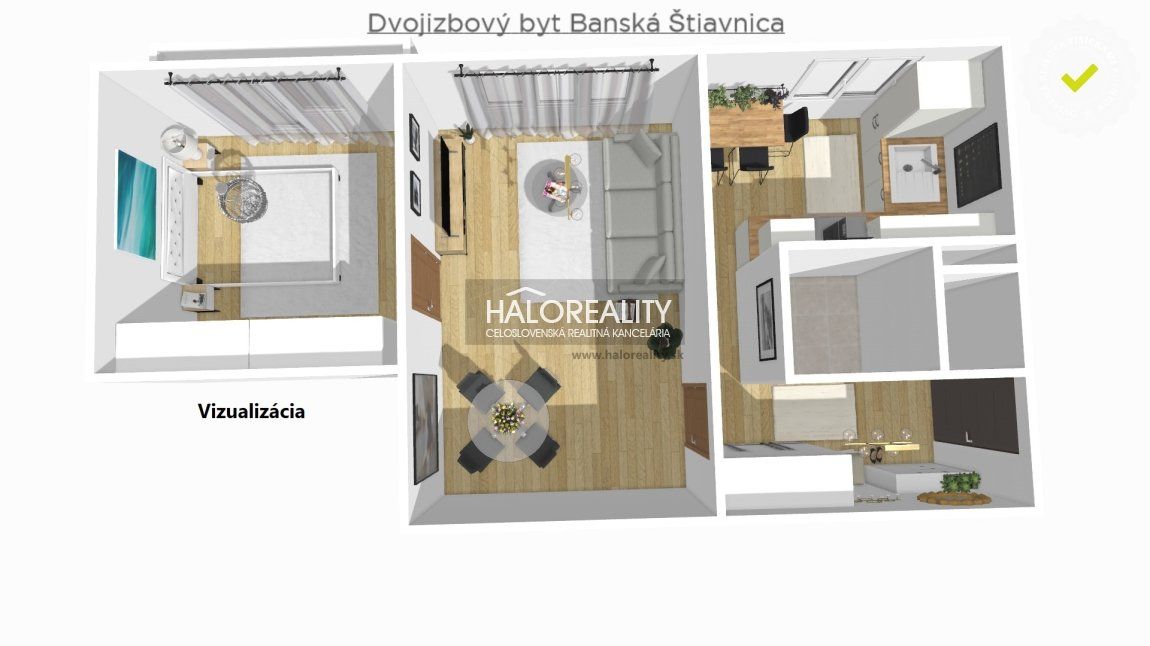 HALO reality - Predaj, dvojizbový byt Banská Štiavnica, BEZBARIÉROVÝ - EXKLUZÍVNE HALO REALITY