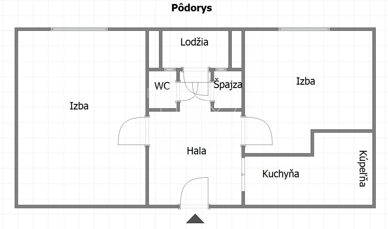 2-IZBOVÝ BYT,PÔVODNÝ STAV,LOGGIA,STARÉ MESTO,67m2