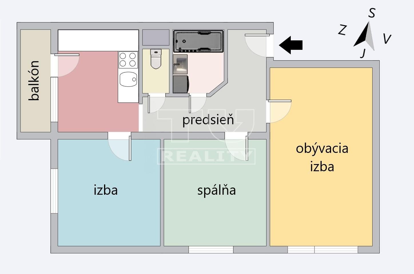 PREDAJ -> CENTRUM mesta -> 3 izbový byt so zaskleným balkónom, SENEC, 71,25 m2