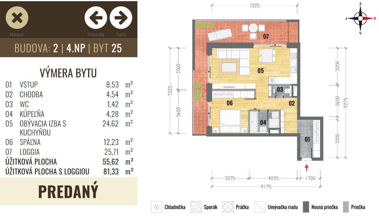 KRÁSNY 2 IZBOVÝ BYT S VEĽKOU 26m2 TERASOU | PANORÁMA | HOLOBYT