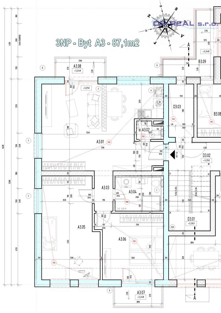 A3 - Predaj 3izb bytu 87m2 - Moderná NOVOSTAVBA