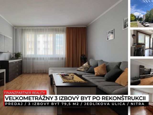 3 izbový prerobený byt 79,5 m2, Jedlíkova ulica, Nitra