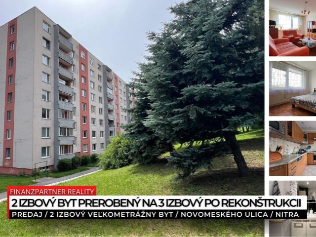 2 izbový byt prerobený na 3 izbový, Novomeského ulica, Nitra