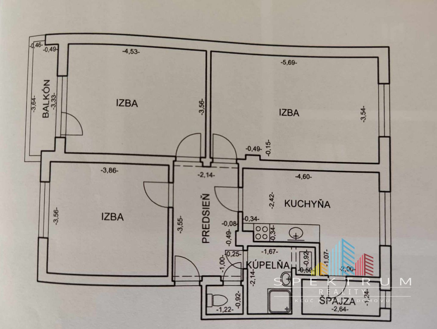 REZERVOVANÉ-EXKLUZÍVNE- SPEKTRUM REALITY- Na Predaj 3-izbový byt, 88.7 m2, loggia, záhrada 103 m2, parkovacie miesto, okres Prievidza, ul. Nábrežie SV