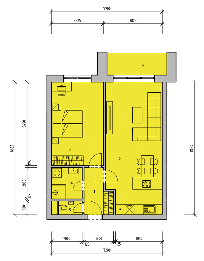 RAJPARK residence - priestranný 2 izbový byt s balkónom a parkovacím miestom