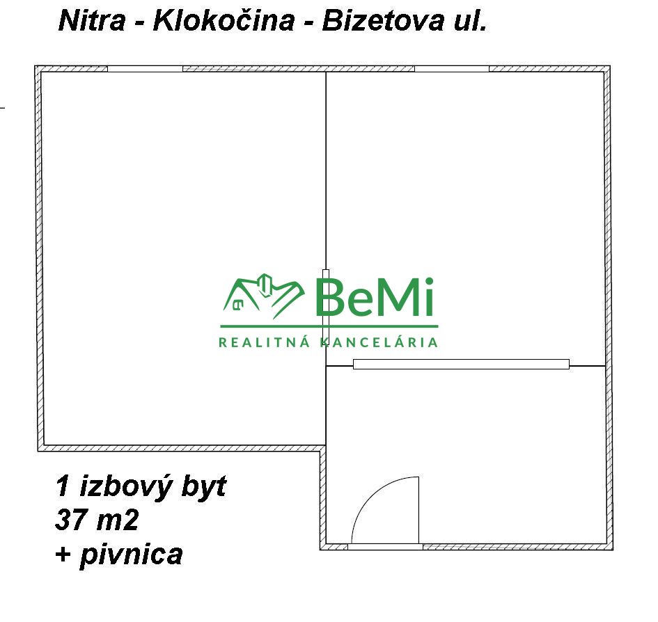 1 izbový byt, Nitra - Klokočina, 37 m2 (pripravený na zmenu) ID 001-111-PAMAa