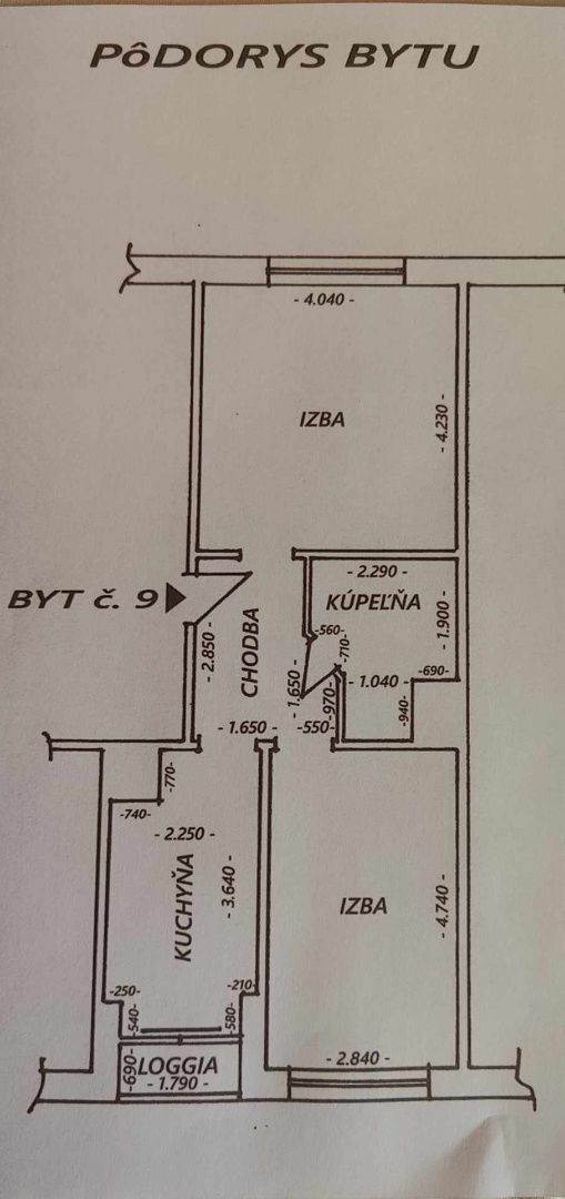 SPEKTRUM REALITY- Na Predaj 2-izbový byt, 49.96 m2 s loggiou, okres Prievidza, sídlisko Zapotôčky