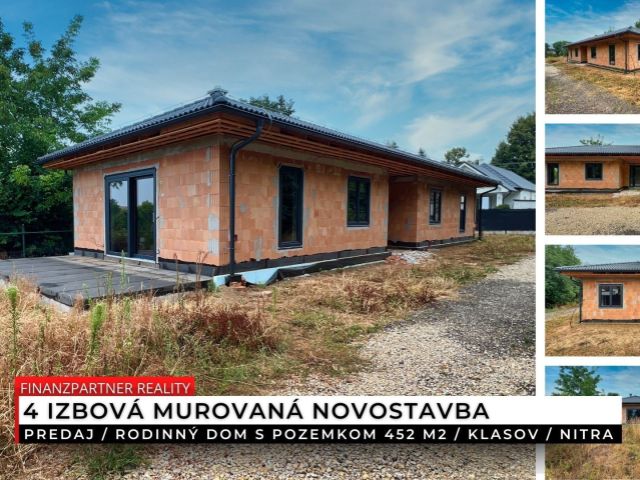 Novostavba, rodinný dom, pozemok 452 m2, Klasov, Nitra