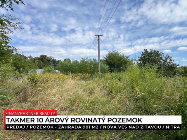 Pozemok - záhrada 981 m2, Nová Ves nad Žitavou, Nitra