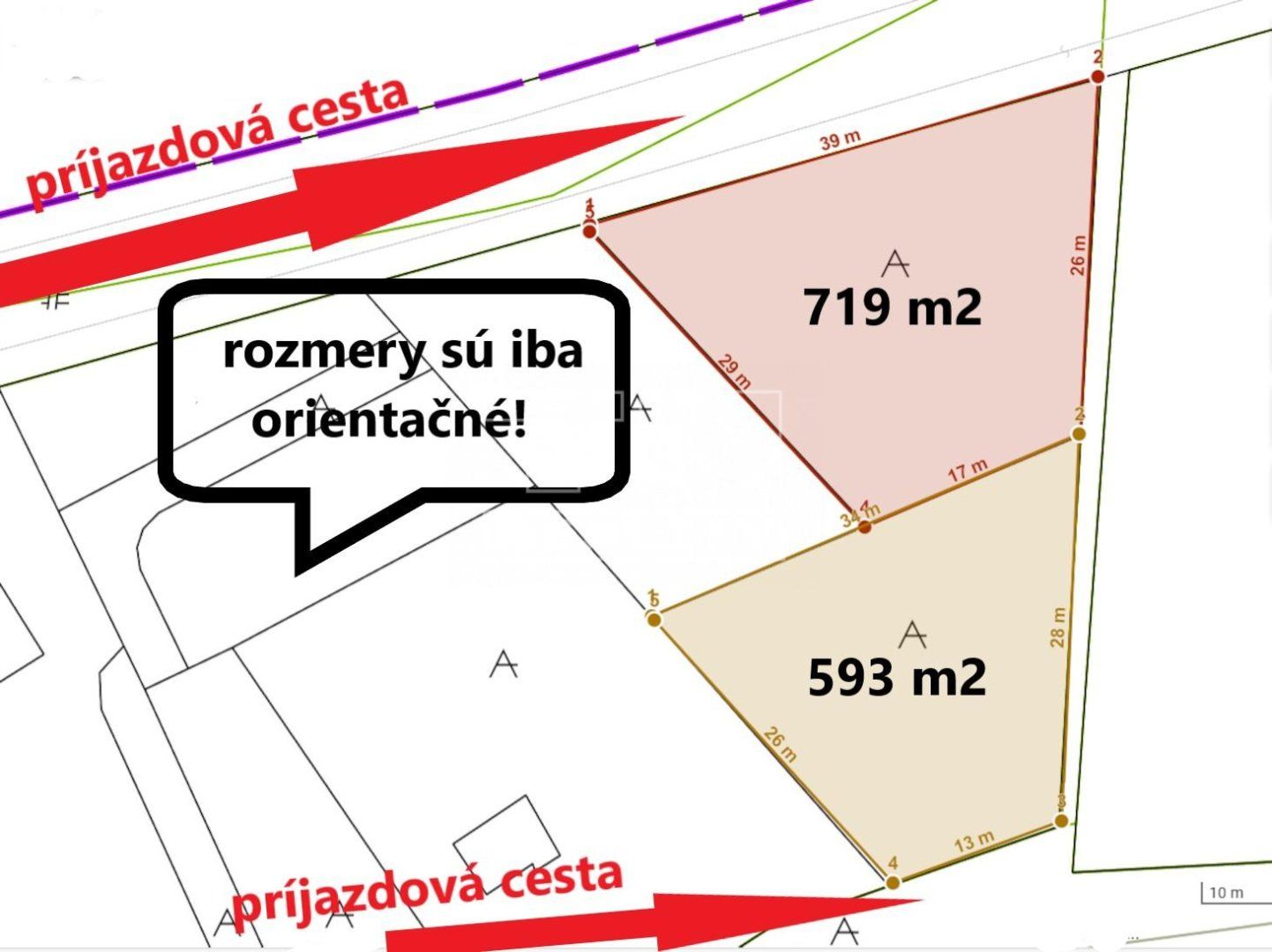 Rekreačný, stavebný pozemok Kokošovce - Sigort, 719 m2 + 593 m2